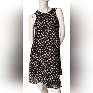 Calvin Klein Black & White Sleeveless Patterned Mini Dress Holiday Party Sz 2